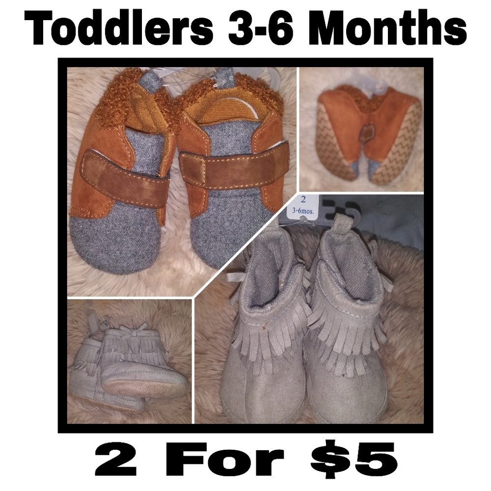 NWT Toddler Shoes. (3-6 months) 2 For $5